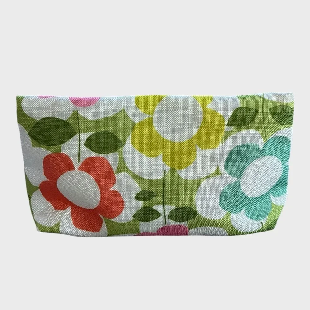 Clinique Floral Makeup Bag Cosmetic Travel Pouch Lined Zip Case